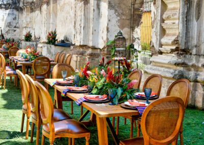 The perfect setting for a luxury picnic lunch inside a colonial venue in La Antigua, Guatemala.