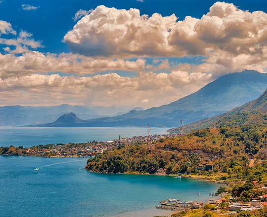 A beautiful view of Lake Atitlan, Guatemala, from Mirador of Kakasiwan.