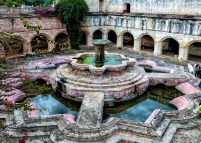 The fountain of La Merced church is another must see of the Guatemala Cultural Tours.