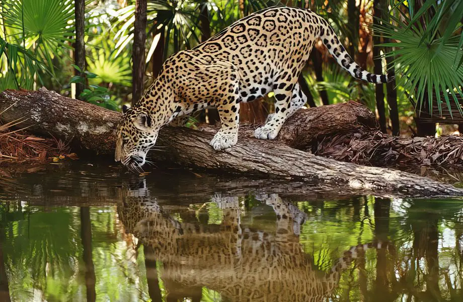 jaguar drinking water