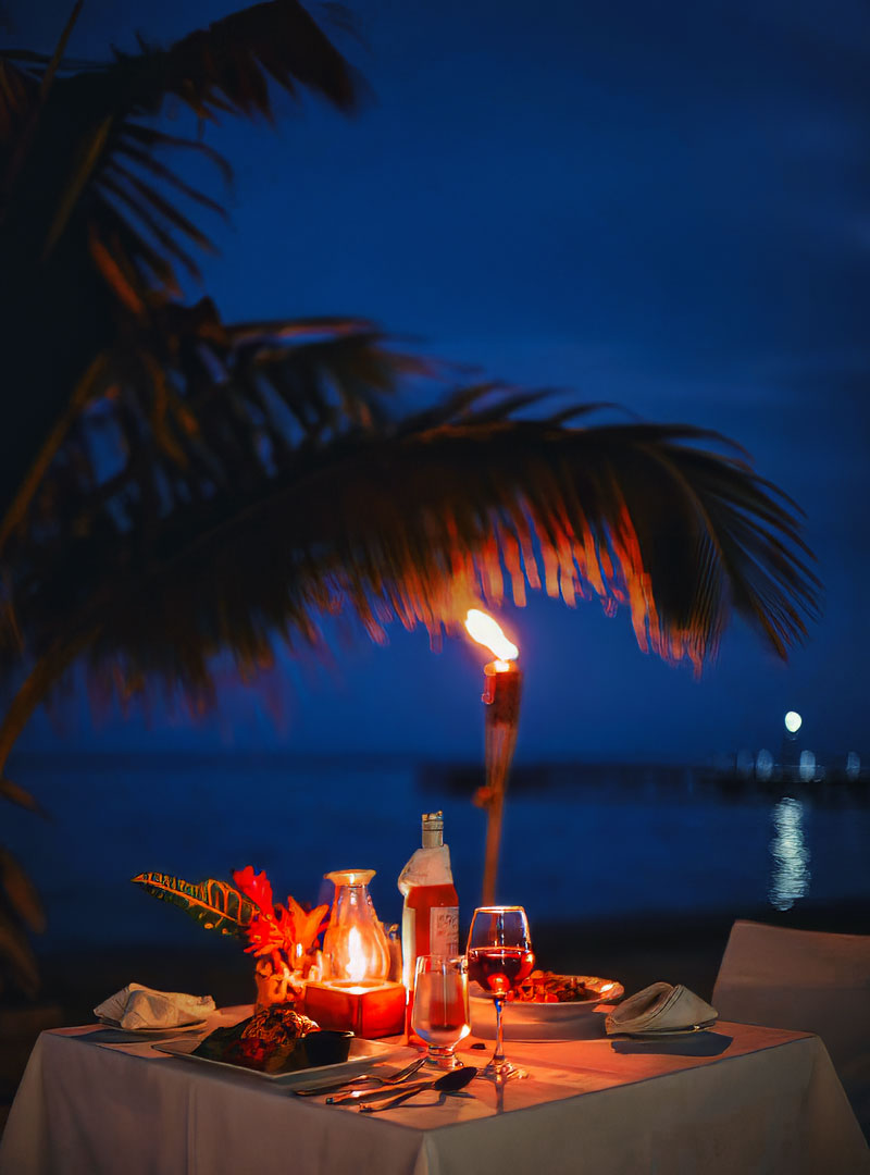 Luxury dinner at San Pedro Ambergris Belize